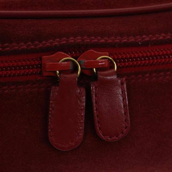 GUCCI Vanity Cosmetic Pouch Suede Red 032 1705 0141 Auth 66538 - Picture 10 of 16